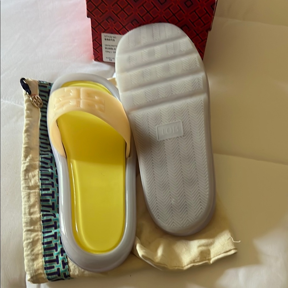 Tory Burch Yellow and Cream Sandals - Picture 3 of 3